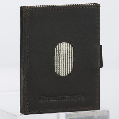 dbramante1928 Credit Card Wallet with Three Compartments, Men's Wallet Made of Genuine Full Grain Leather, Men's Wallet Made from Premium Leather (Black