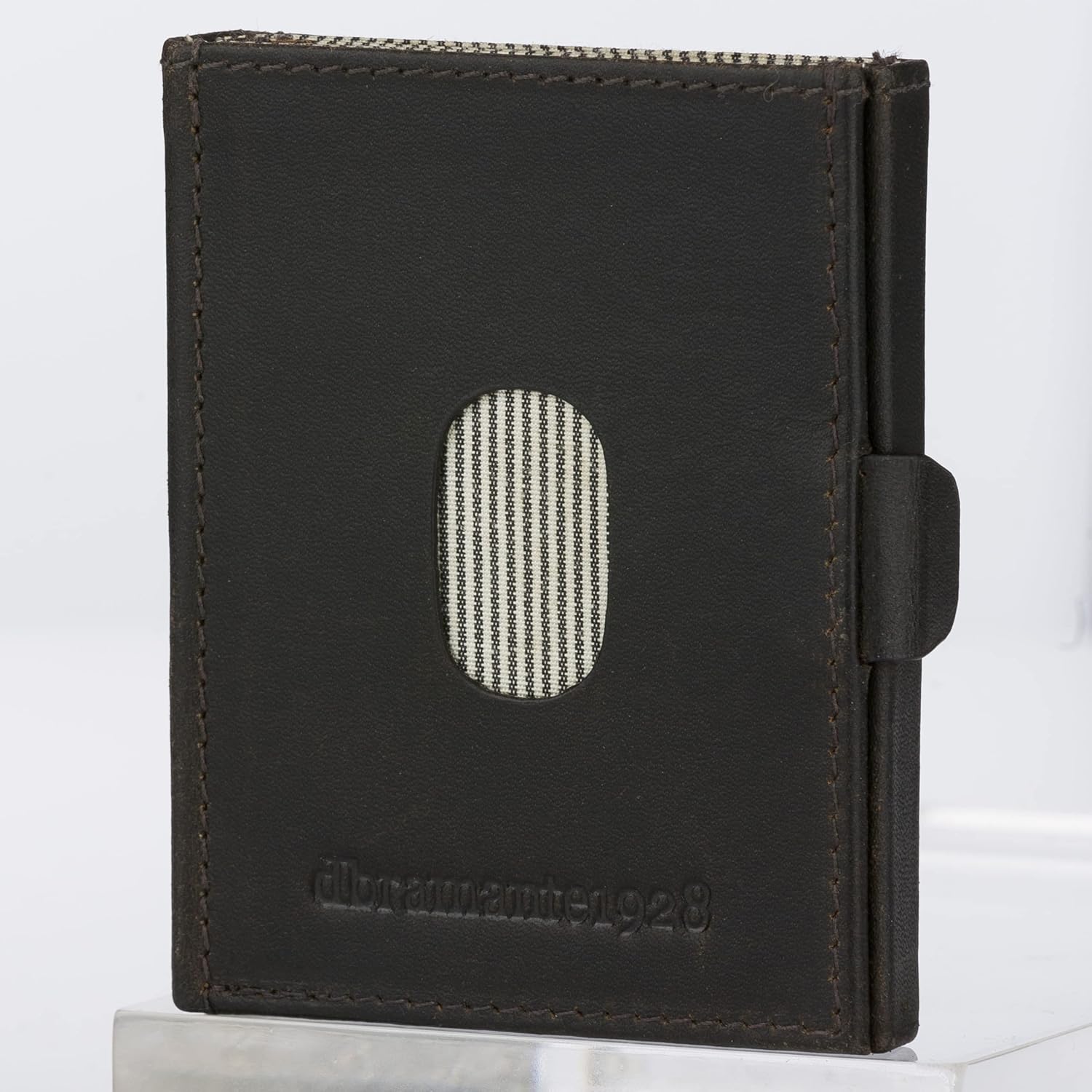 dbramante1928 Credit Card Wallet with Three Compartments, Men's Wallet Made of Genuine Full Grain Leather, Men's Wallet Made from Premium Leather (Black