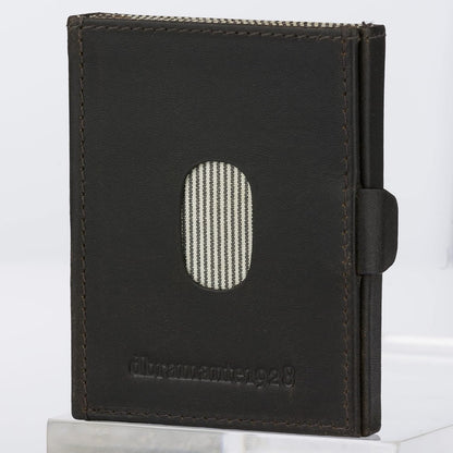 dbramante1928 Credit Card Wallet with Three Compartments, Men's Wallet Made of Genuine Full Grain Leather, Men's Wallet Made from Premium Leather (Black