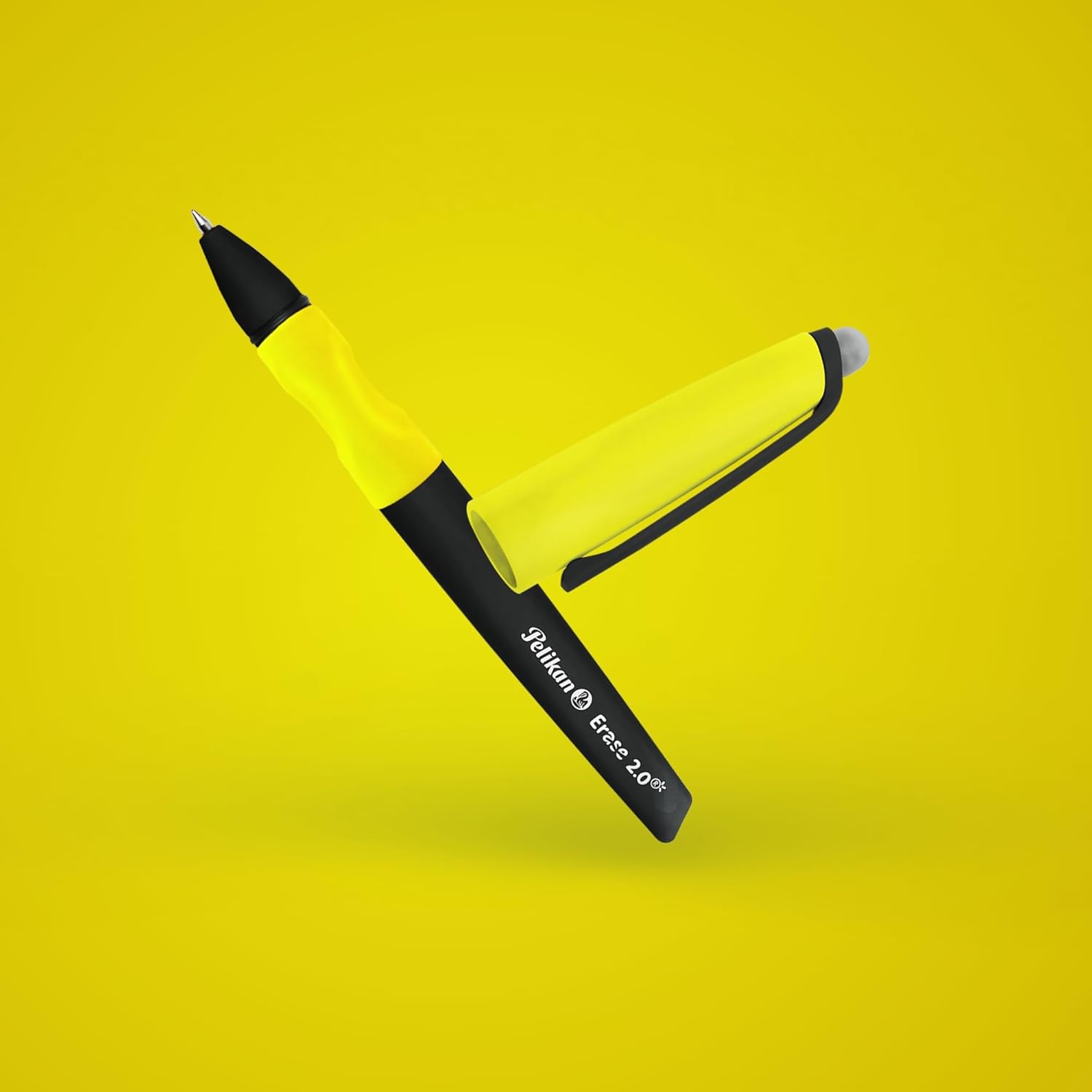Pelikan Erase 2.0, Penna Cancellabile Ergonomica Roller, Inchiostro Nero, Set Penne per Destrimani e Mancini, Penne Cancellabili per la Scuola, Refill Nero Incluso, Ricaricabile, 12 Pezzi