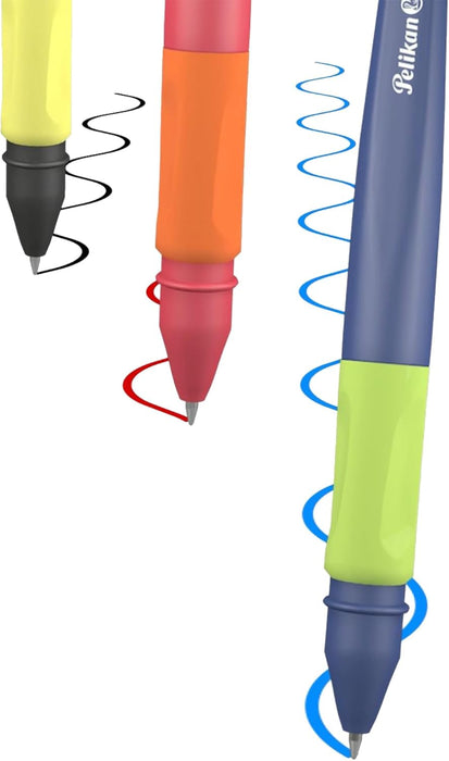 Pelikan Erase 2.0, Penna Cancellabile Ergonomica Roller, Inchiostro Nero, Set Penne per Destrimani e Mancini, Penne Cancellabili per la Scuola, Refill Nero Incluso, Ricaricabile, 12 Pezzi