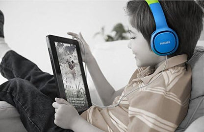 PHILIPS Shk2000Bl/00 Over Ear Kids Headphones, 85 Db Volume Limit, Noise Isolating, Soft Ear Pads