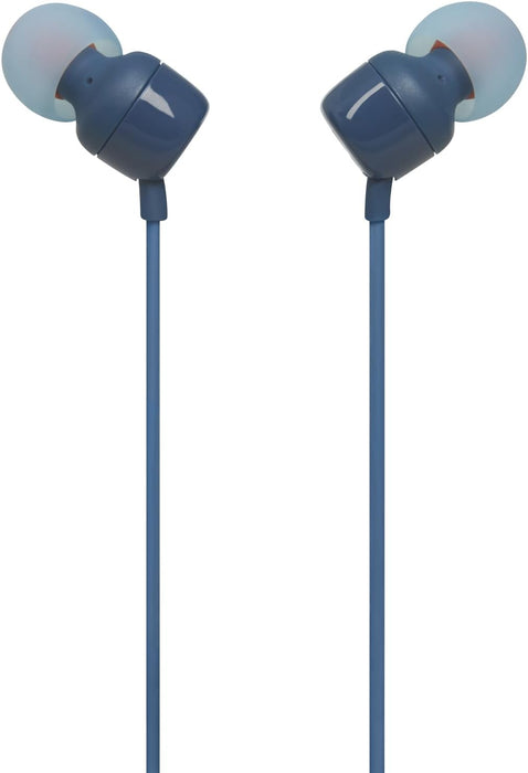 JBL T110 Wired In-Ear Headphones with JBL Pure Bass Sound, in Blue Blue Blue