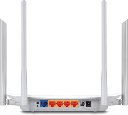 TP-Link AC1200 Wireless Dual Band Wi-Fi Router, Wi-Fi Speed Up to 867 Mbps/5 GHz + 300 Mbps/2.4 GHz, 4+1 Fast Ports, Single-Core CPU, Parental Control, Easy setup (Archer C50
