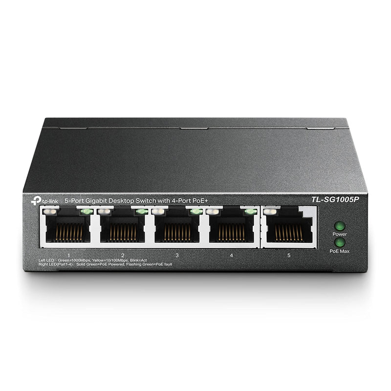 TP-Link 5 Port Gigabit PoE Switch | 4 Port PoE 56W | 802.3af Compliant Shielded Ports | Traffic Optimization | Plug and Play | Sturdy Metal (TL-SG1005P