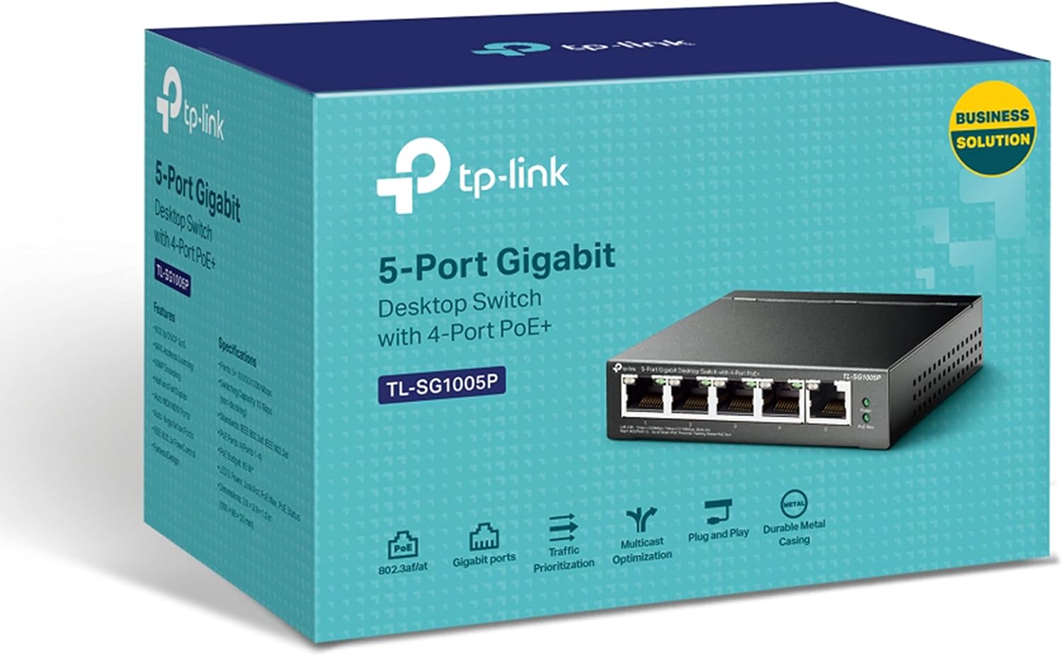 TP-Link 5 Port Gigabit PoE Switch | 4 Port PoE 56W | 802.3af Compliant Shielded Ports | Traffic Optimization | Plug and Play | Sturdy Metal (TL-SG1005P