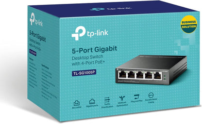 TP-Link 5 Port Gigabit PoE Switch | 4 Port PoE 56W | 802.3af Compliant Shielded Ports | Traffic Optimization | Plug and Play | Sturdy Metal (TL-SG1005P