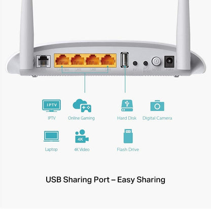 TP-Link 300 Mbps Wireless N USB VDSL/ADSL Modem Router, Single-Band, Broadband Speed Up To 100 Mbps, Versatile Connectivity, 4xFast Ports, USB 2.0, TP-Link Tether App, Easy setup(TD-W9970