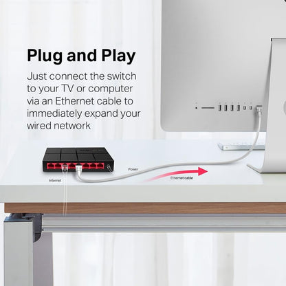TP-Link Mercusys MS108G Switch Ethernet 8 Porte Gigabit, Sdoppiatore Ethernet, Switch Gigabit per la Casa e l'Ufficio, Plug e Play, Montaggio Desktop, Contenitore di Plastica