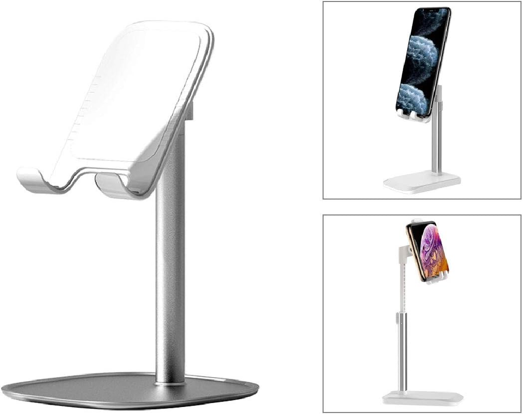 ROCK Supporto per Smartphone e Tablet da Tavolo Desktobp Stand Allungabile Compatto Compatibile con la Maggior Parte degli Smartphone e Tablet (White