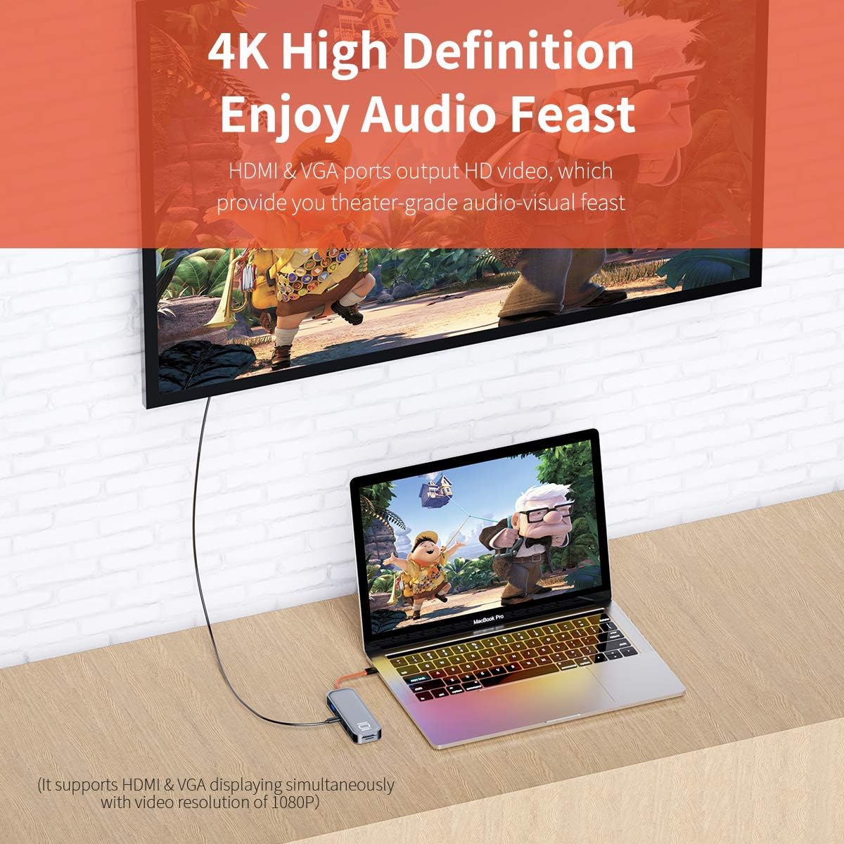 Rock-Hub Usb C Ad Hdmi/Vga 10 In 1