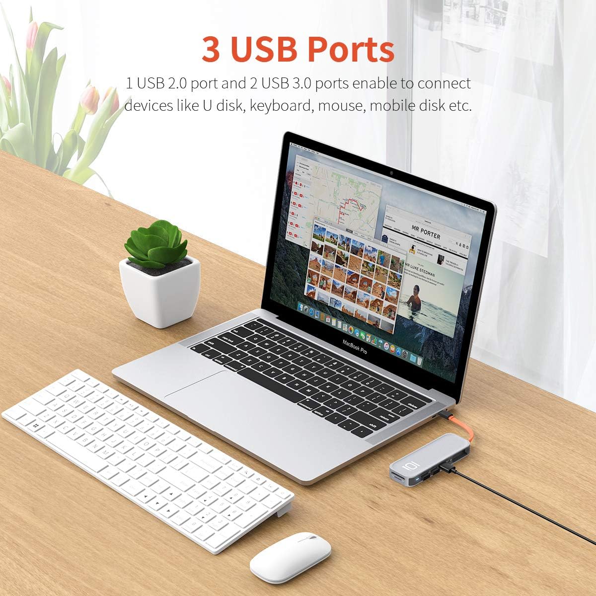 Rock-Hub Usb C Ad Hdmi/Vga 10 In 1