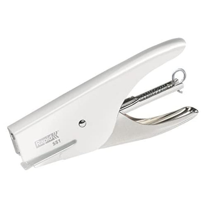 Rapid Supreme S51 Stapling Pliers, 15 Sheet Capacity, Uses No. 21 Staples, Ergonomic Design, Metal, White, 10538708