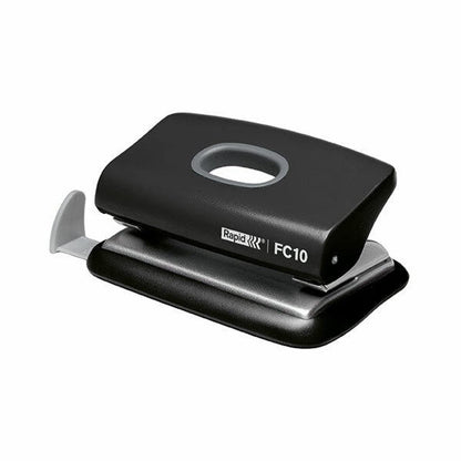 Rapid Esselte Leitz FC10 23638501 - Perforadora manual de papel (hasta 10 páginas), color negro