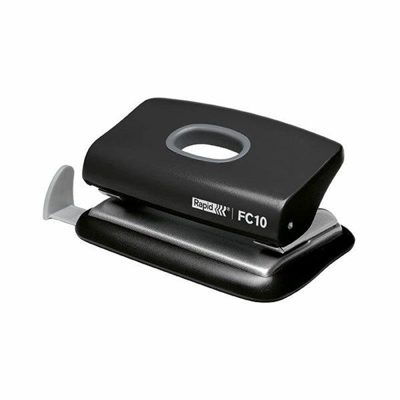 Rapid Esselte Leitz FC10 23638501 - Perforadora manual de papel (hasta 10 páginas), color negro
