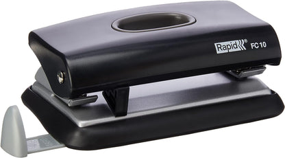 Rapid Esselte Leitz FC10 23638501 - Perforadora manual de papel (hasta 10 páginas), color negro