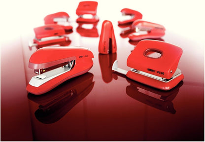 Rapid Fashion FC30 Strong 2 Hole Punch, Punches up to 30 Sheets, Adjustable Guide Bar, Ergonomic Design, Red, 23639403