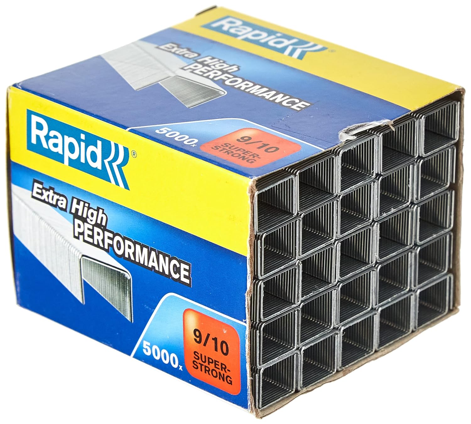 Rapid 9/10mm Super Strong Staples, For Stapling 40-70 Sheets, Use with Heavy Duty Staplers, Galvanised Wire, Box of 5000, 24871200