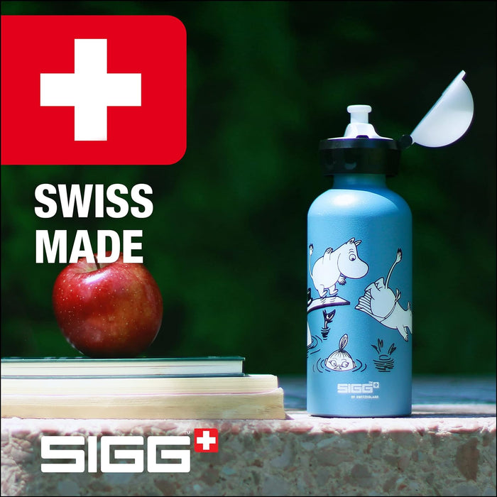 SIGG - Aluminium Kids Water Bottle - KBT - Leakproof - Lightweight - BPA Free - Climate Neutral Certified - 0.4L 26 Let's Run