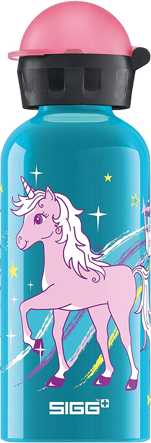 SIGG - Aluminium Kids Water Bottle - KBT Bella Unicorn - Leakproof - Lightweight - BPA Free - Climate Neutral Certified - Blue - 0.4L