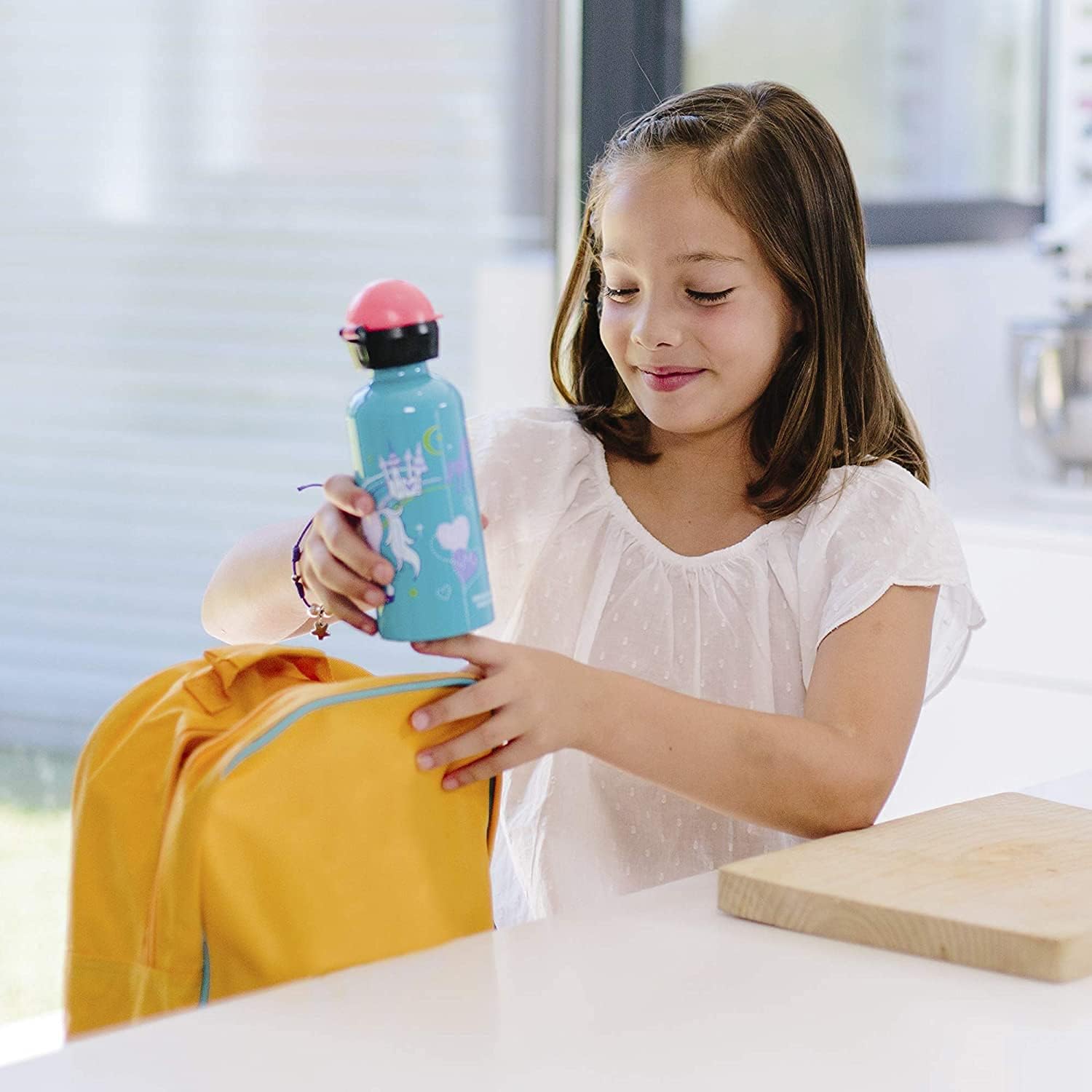 SIGG - Aluminium Kids Water Bottle - KBT Bella Unicorn - Leakproof - Lightweight - BPA Free - Climate Neutral Certified - Blue - 0.4L