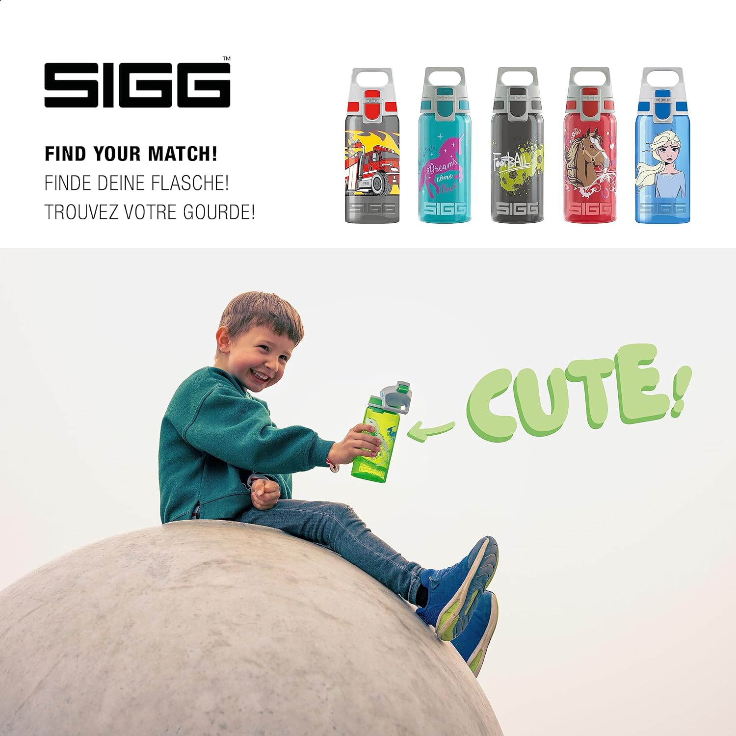 Sigg - Kids - Viva One - Suitable For Carbonated Beverages - Leakproof - Dishwasher Safe - BPA Free - Sports & Bike - 0.5L