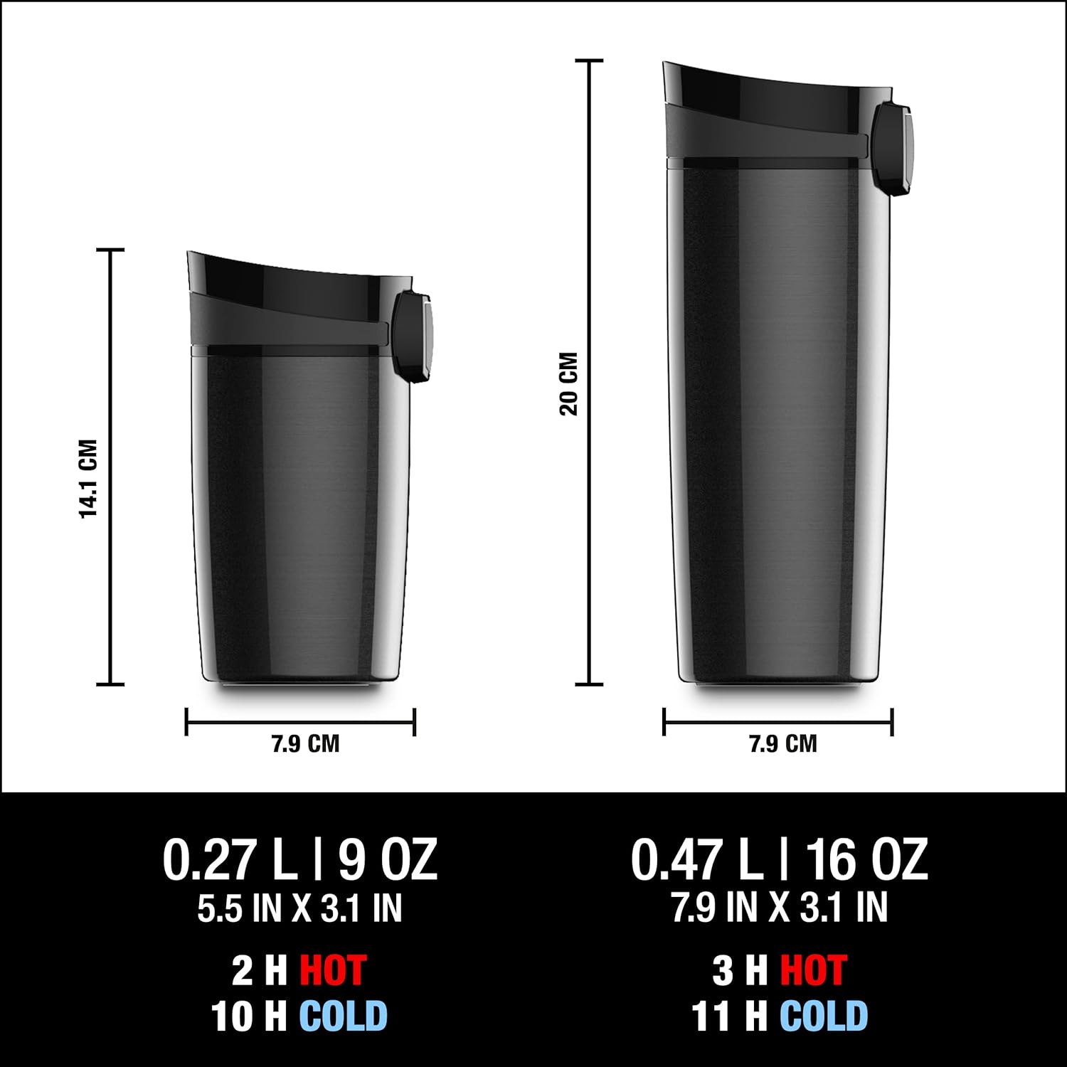 SIGG Miracle Insulated Coffee Mug (0.27 L / 0.47 L), Pollutant-Free and Insulated Coffee Travel Mug, Leak-Proof Stainless Steel Coffee Thermos