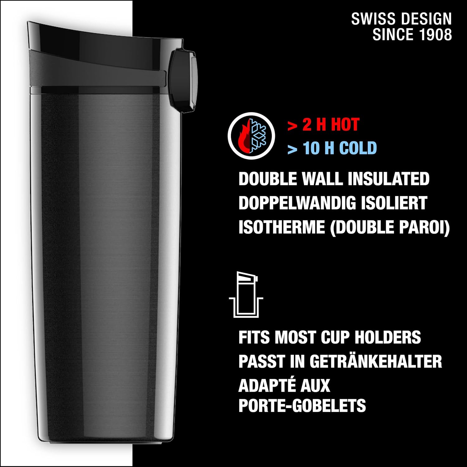 SIGG Miracle Insulated Coffee Mug (0.27 L / 0.47 L), Pollutant-Free and Insulated Coffee Travel Mug, Leak-Proof Stainless Steel Coffee Thermos