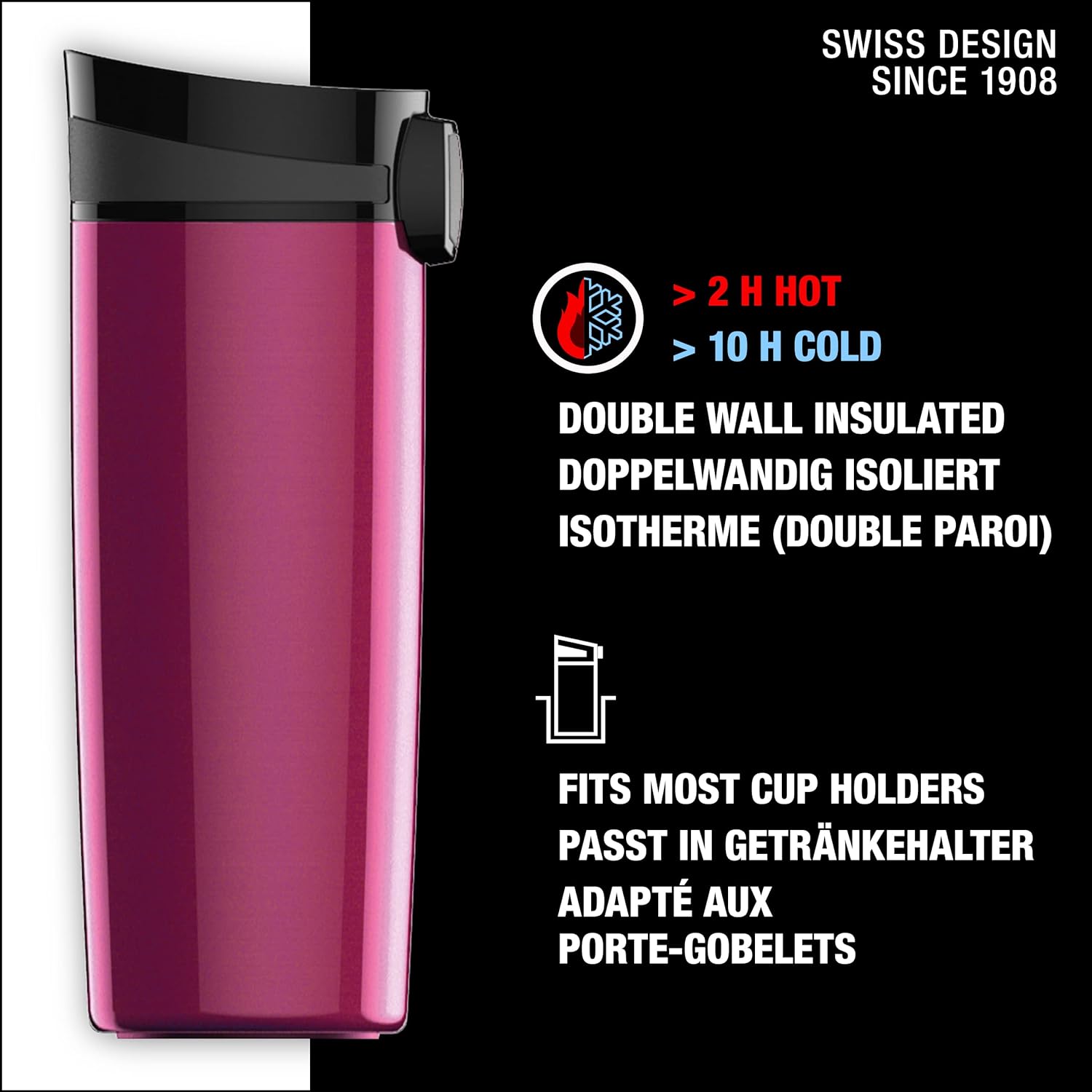 SIGG Miracle Insulated Coffee Mug (0.27 L / 0.47 L), Pollutant-Free and Insulated Coffee Travel Mug, Leak-Proof Stainless Steel Coffee Thermos