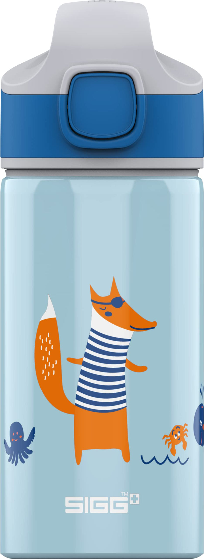 SIGG - Aluminium Kids Water Bottle - With Straw - Leakproof - Lightweight - BPA Free - Climate Neutral Certified - School & Sports - 0.4L Fox