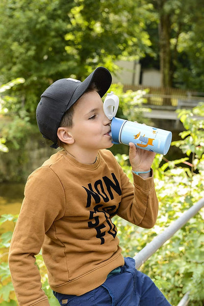 SIGG - Aluminium Kids Water Bottle - With Straw - Leakproof - Lightweight - BPA Free - Climate Neutral Certified - School & Sports - 0.4L Fox