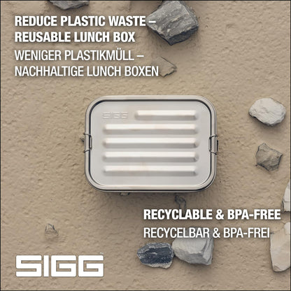 SIGG Gemstone Box Selenite Lunch Box, Stainless Steel Lunch Box with Leak-Proof Silicone Rim, Divided Lunch Box for Lunch and Leftovers
