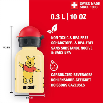 SIGG - Aluminium Kids Water Bottle - KBT - Leakproof - Lightweight - BPA Free - Climate Neutral Certified - 0.3L Winnie