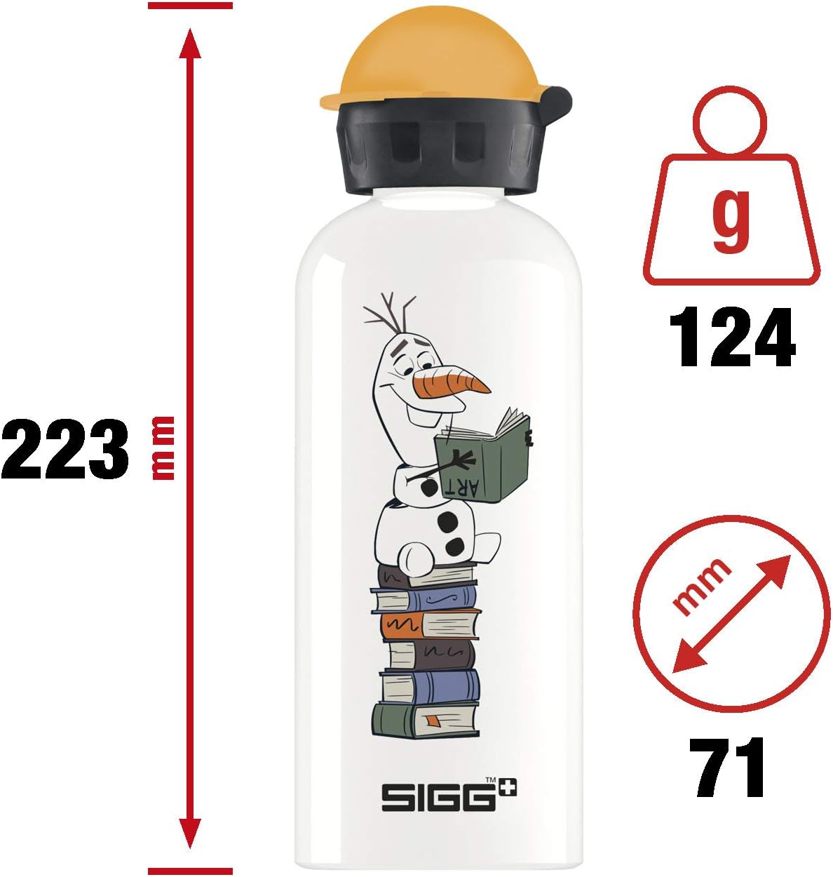 SIGG Olaf II Cantimplora infantil (0.4 L), botella para niños sin sustancias nocivas y con tapa hermética, cantimplora ligera de aluminio