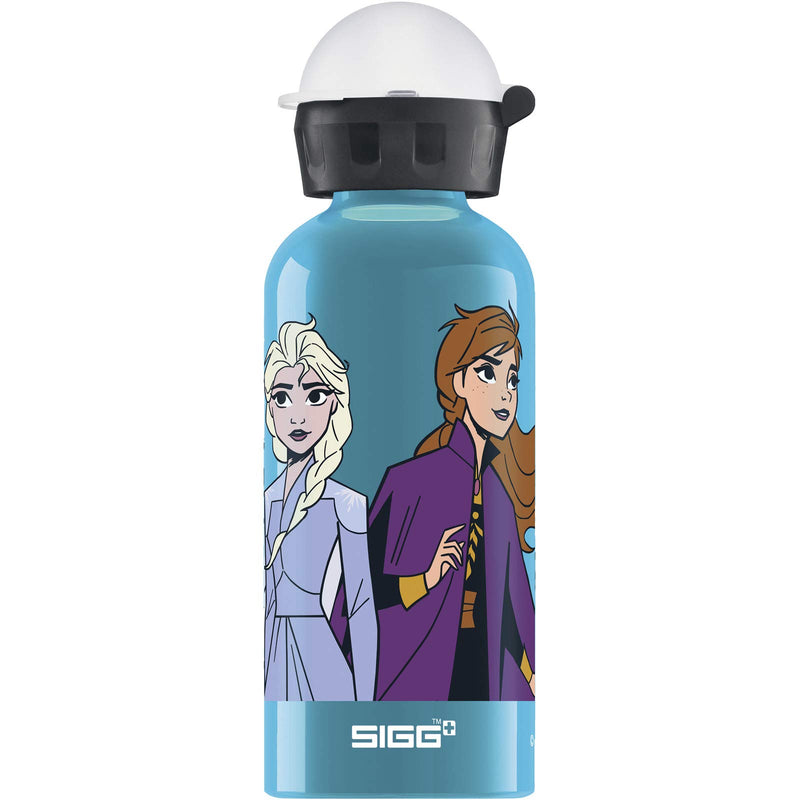 SIGG - Aluminium Kids Water Bottle - KBT - Leakproof - Lightweight - BPA Free - Climate Neutral Certified - 0.4L Anna & Elsa