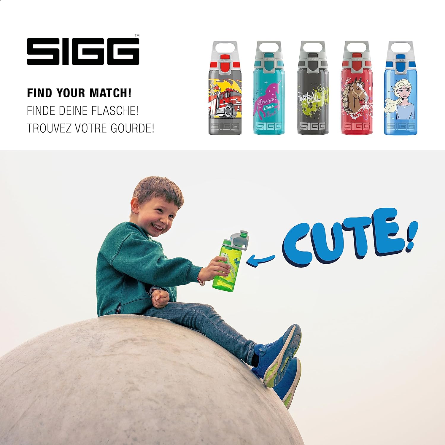 Sigg - Kids - Viva One - Suitable For Carbonated Beverages - Leakproof - Dishwasher Safe - BPA Free - Sports & Bike - 0.5L 15 Elsa Ii Kids Bottle