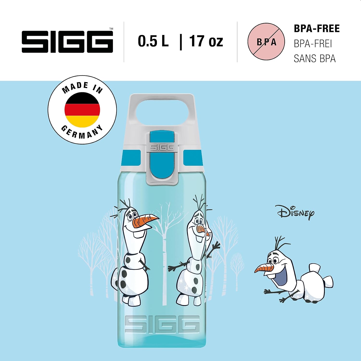 Sigg - Kids - Viva One - Suitable For Carbonated Beverages - Leakproof - Dishwasher Safe - BPA Free - Sports & Bike - 0.5L