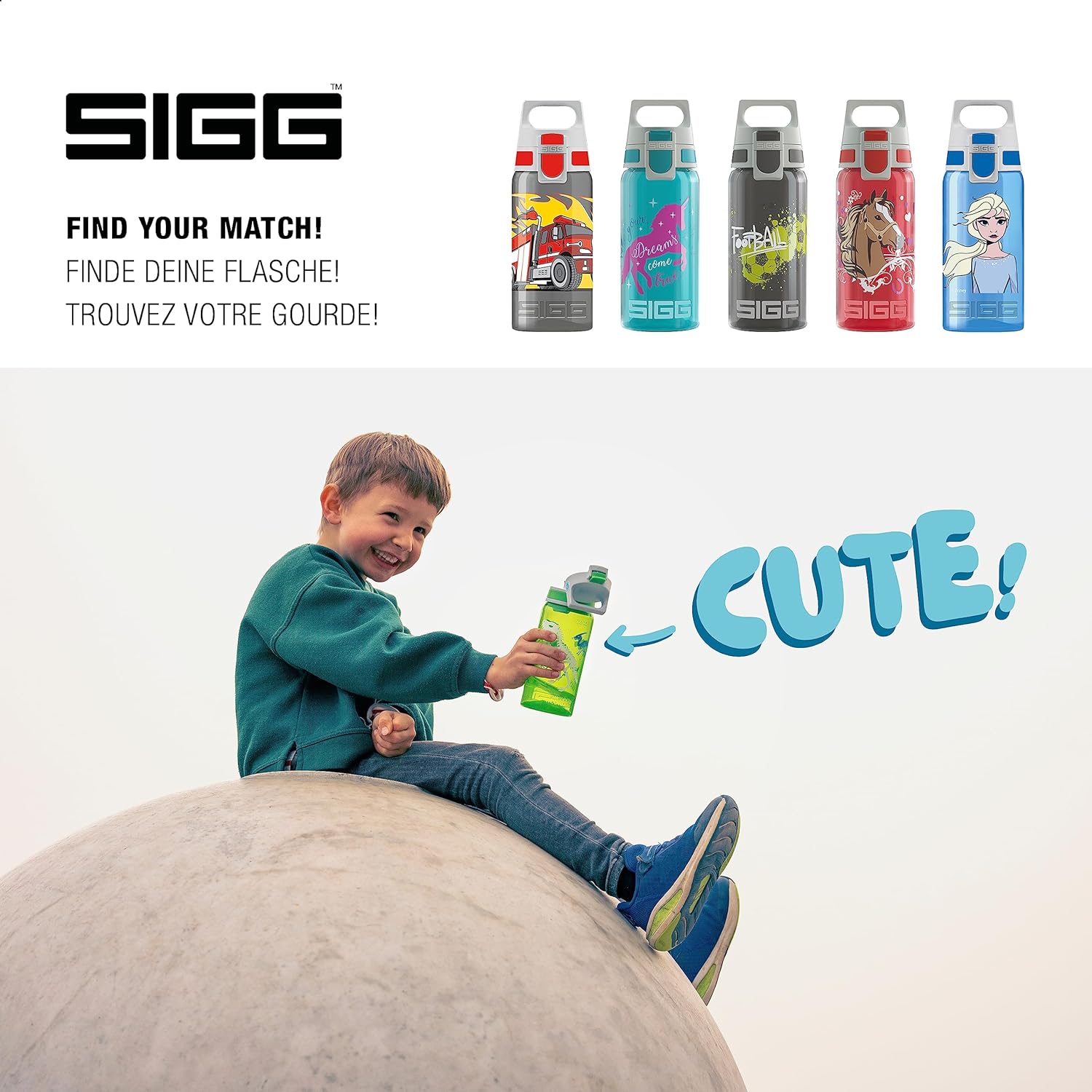 Sigg - Kids - Viva One - Suitable For Carbonated Beverages - Leakproof - Dishwasher Safe - BPA Free - Sports & Bike - 0.5L