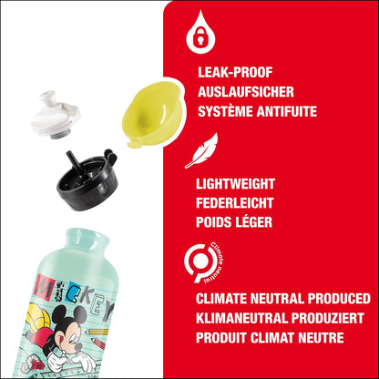 SIGG - Aluminium Kids Water Bottle - KBT - Leakproof - Lightweight - BPA Free - Climate Neutral Certified - 0.4L Mickey School