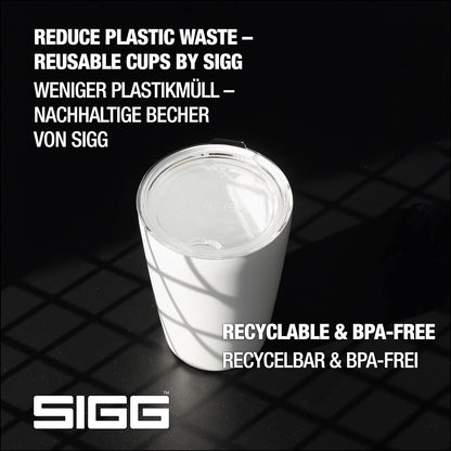SIGG - Coffee Travel Mug Neso Pure Ceram - With Tritan Lid - Dishwasher Safe - Lightweight - BPA Free - 18/8 Stainless Steel - White