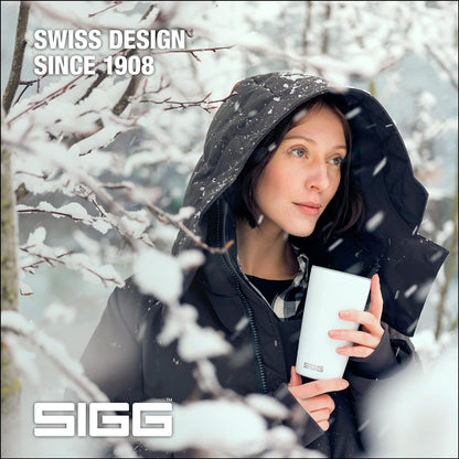SIGG - Coffee Travel Mug Neso Pure Ceram - With Tritan Lid - Dishwasher Safe - Lightweight - BPA Free - 18/8 Stainless Steel - White