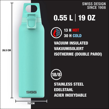 SIGG - Insulated Flask - Thermo Flask Hot & Cold ONE Light - With Fruit Filter - Leakproof - BPA-Free - 18/8 Stainless Steel - 0.55L Glacier