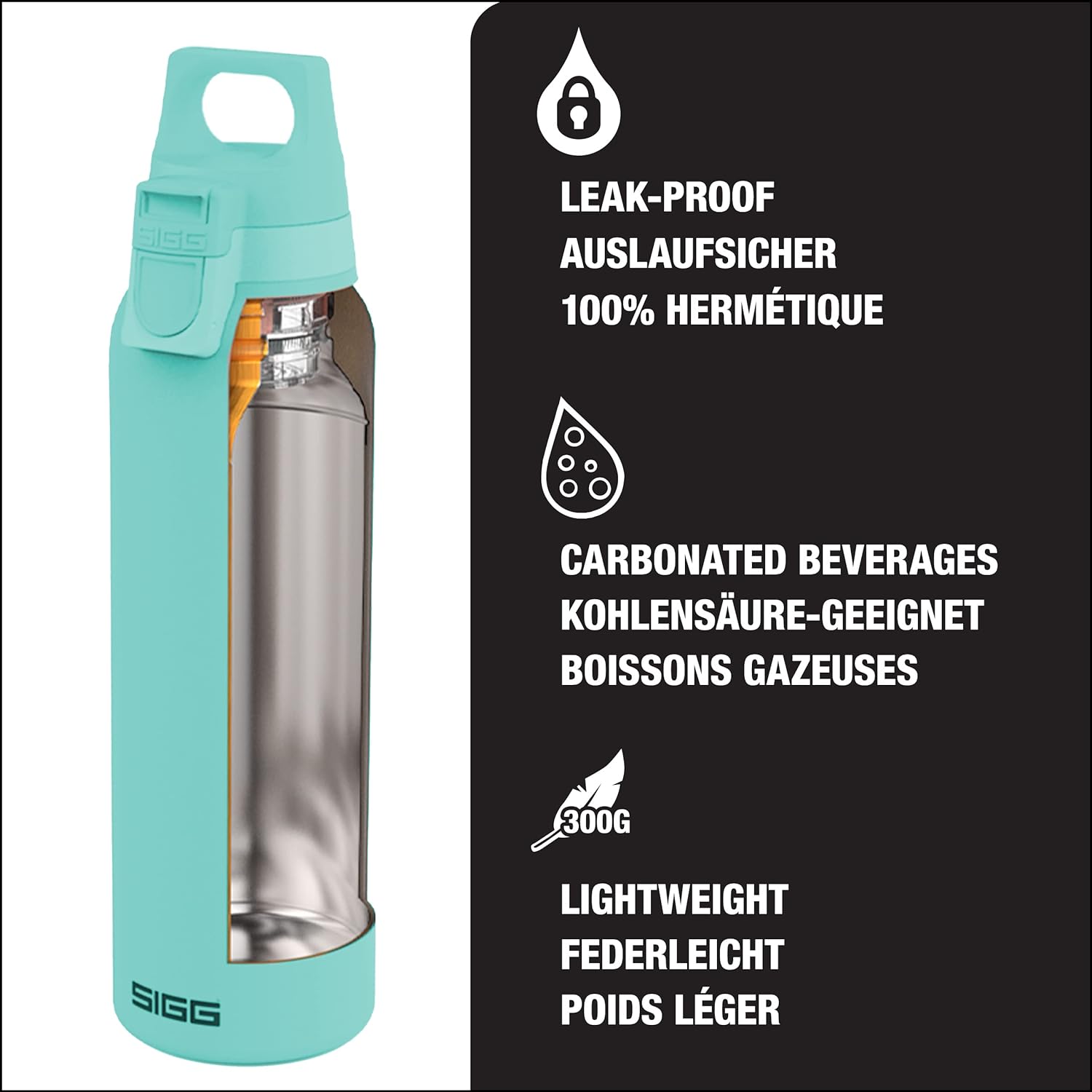 SIGG - Insulated Flask - Thermo Flask Hot & Cold ONE Light - With Fruit Filter - Leakproof - BPA-Free - 18/8 Stainless Steel - 0.55L Glacier