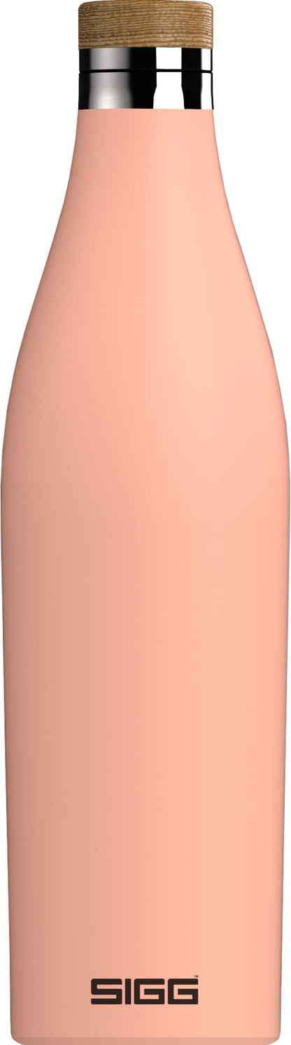 SIGG Meridian Shy Pink drinking bottle (0.5 L), pollutant-free and leak-proof water bottle made of stainless steel, double-wall insulated bottle for cold and hot drinks