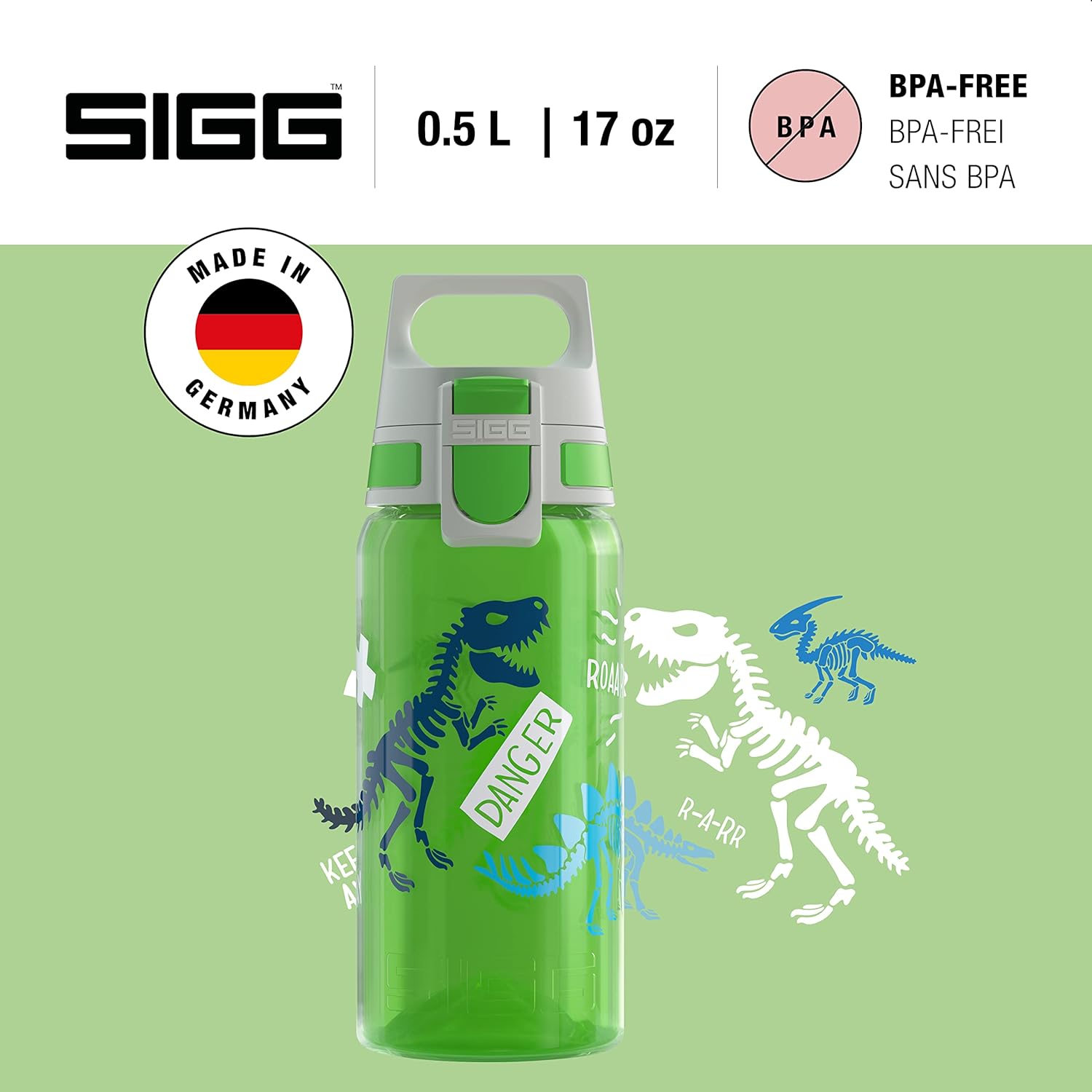 Sigg - Kids - Viva One - Suitable For Carbonated Beverages - Leakproof - Dishwasher Safe - BPA Free - Sports & Bike - 0.5L