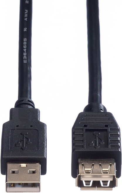 ROLINE | USB 2.0 Cable | A | Male/Female | Black | 3 m