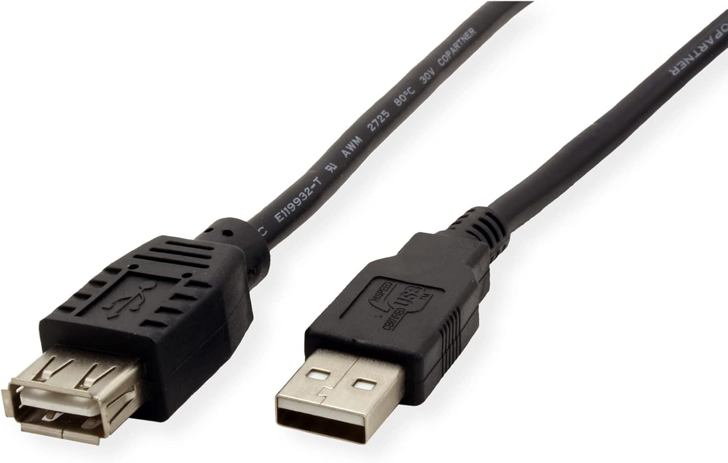 ROLINE | USB 2.0 Cable | A | Male/Female | Black | 3 m