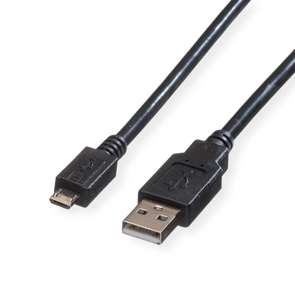 ROLINE Cavo USB 2.0, USB A ST – Micro USB B ST, nero