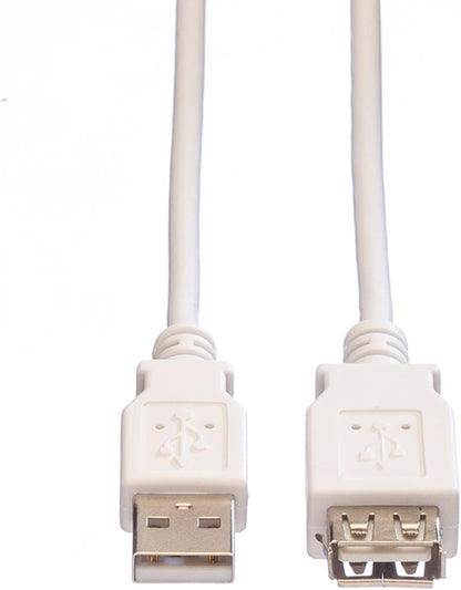 Value | USB 2.0 Cable | A | Male/Female | White | 3 m