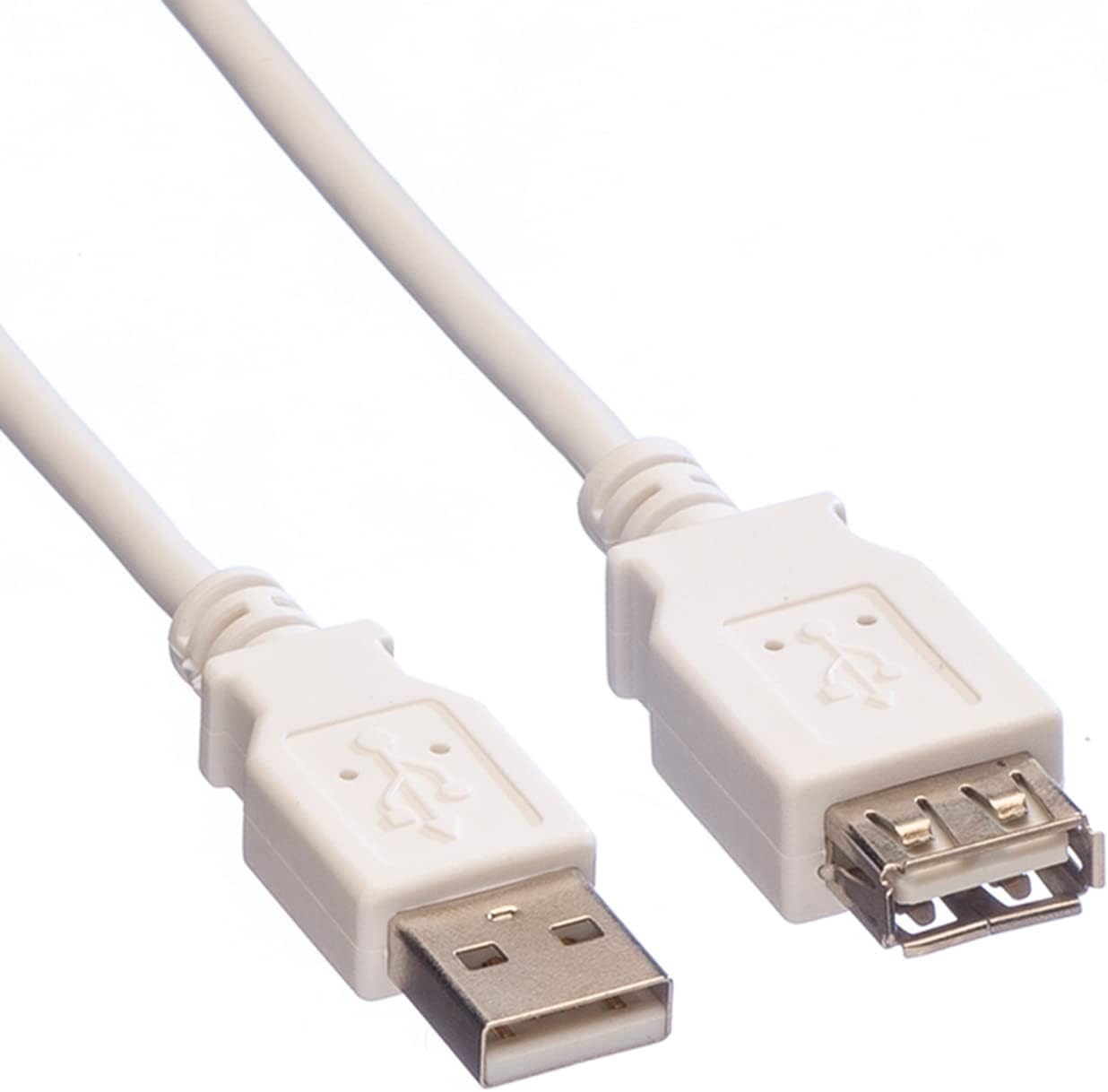 Value | USB 2.0 Cable | A | Male/Female | White | 3 m